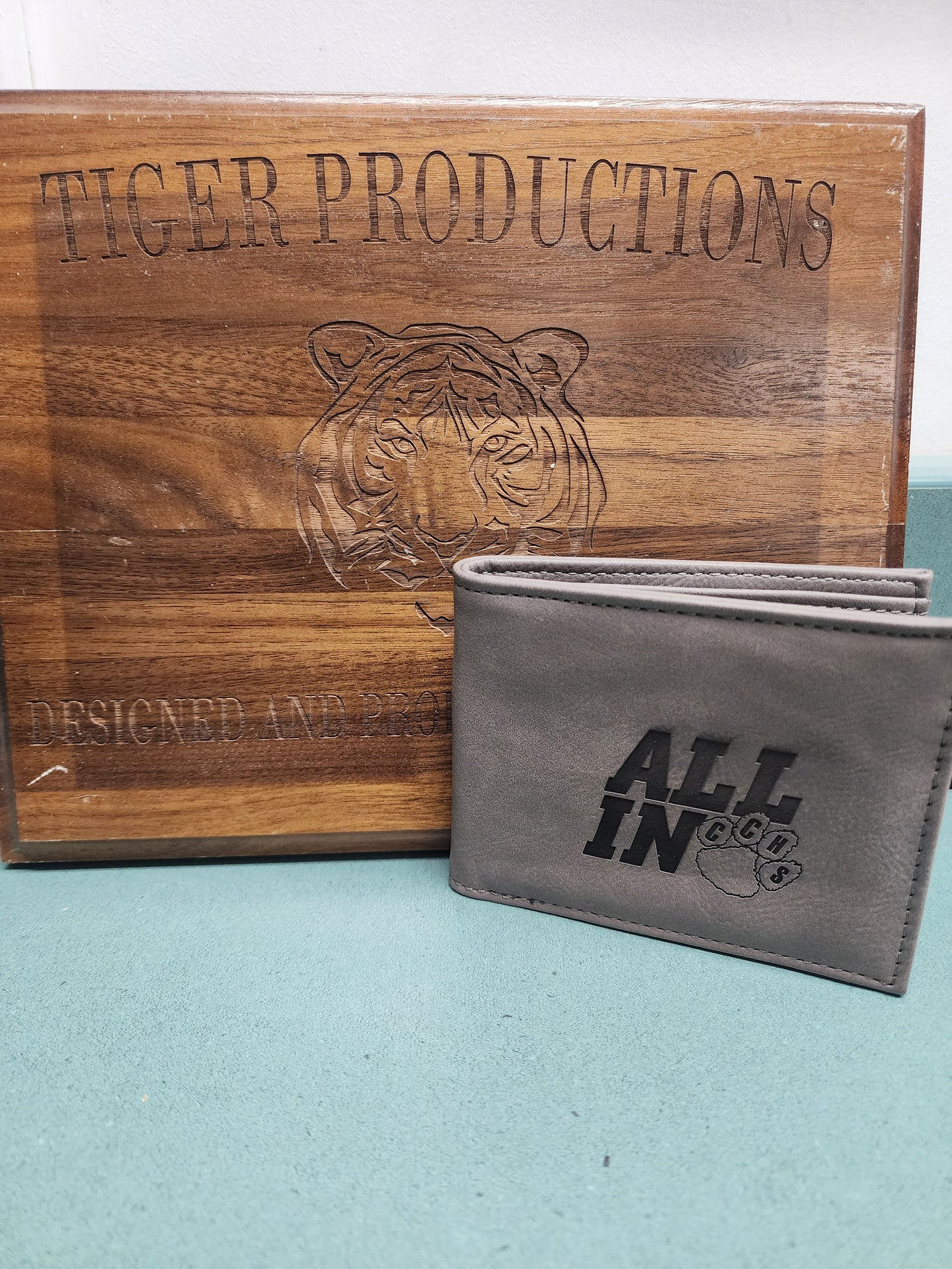 Gray Leather Customized Wallet