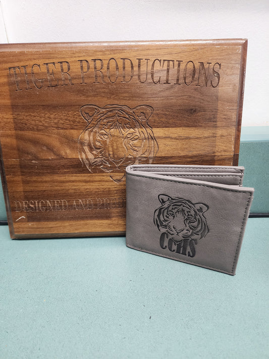 Gray Leather Wallet Tiger CCHS