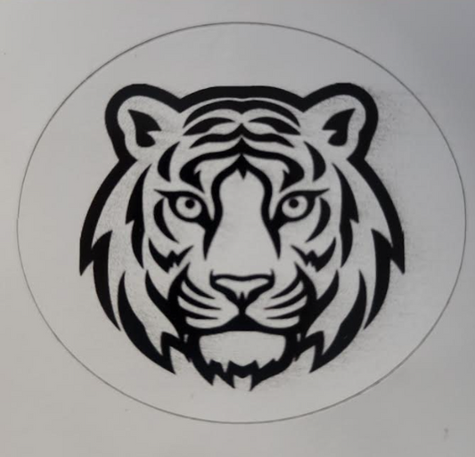 Black and White Tiger Face Sticker