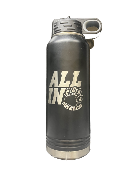 All IN Black Tiger Paw Water Bottle